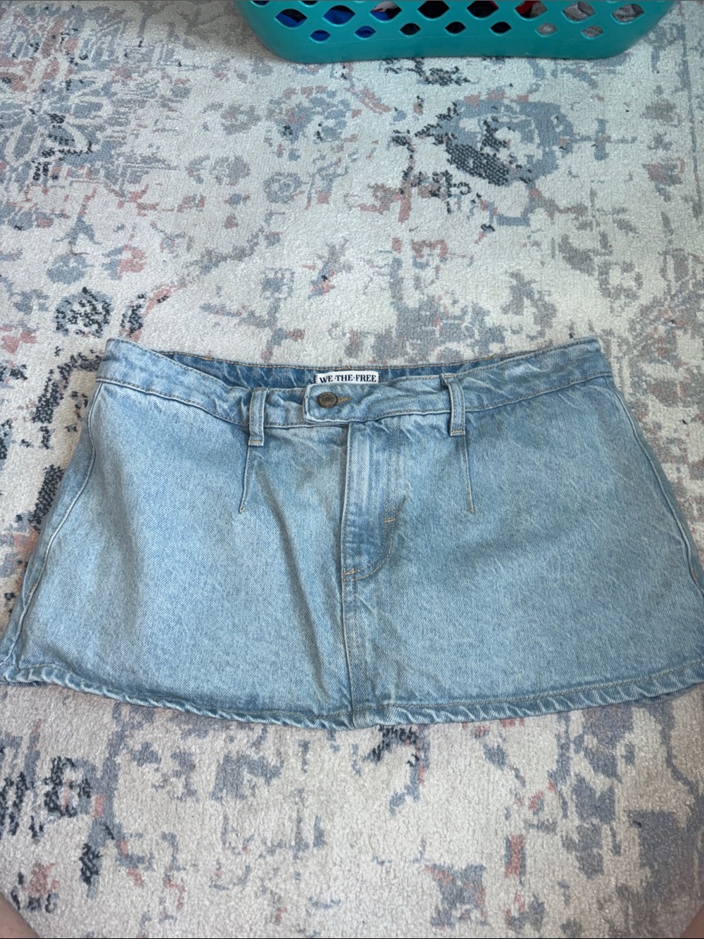 We The Free Light Wash Denim Mini Skort size 29